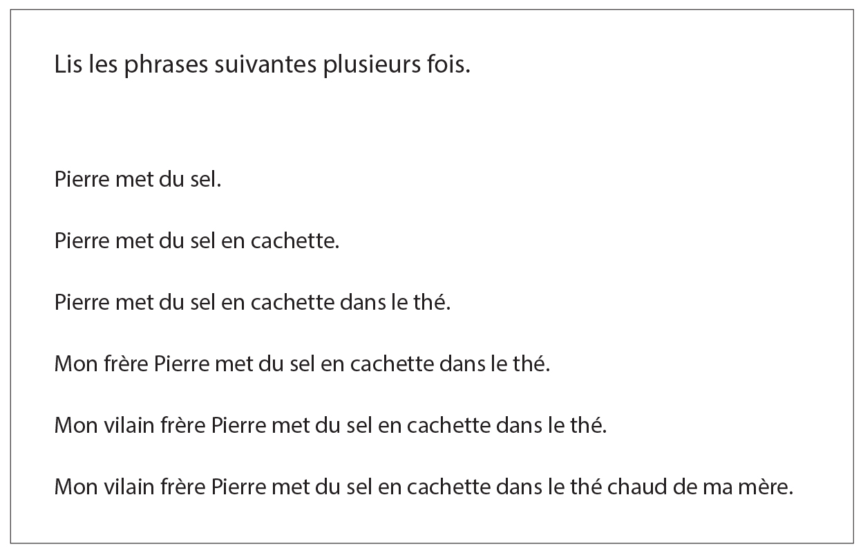 Je considère la phrase comme un tout HLT